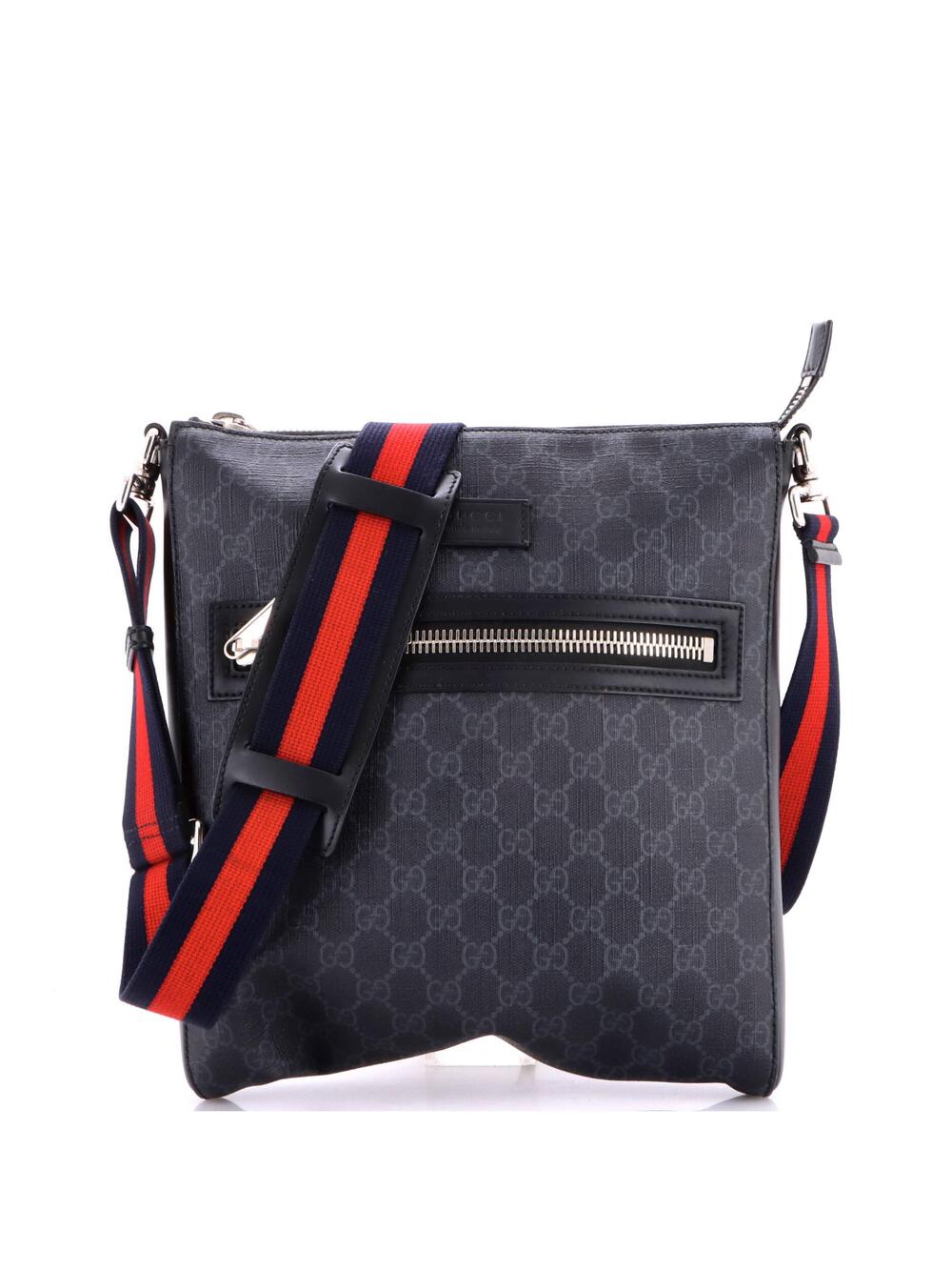 Gucci Web Strap Front Zip Messenger Bag #370293G93B